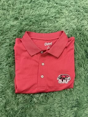 Oxford America Men's XL Burgundy SJU Embroidered Polo Shirt Short Sleeve